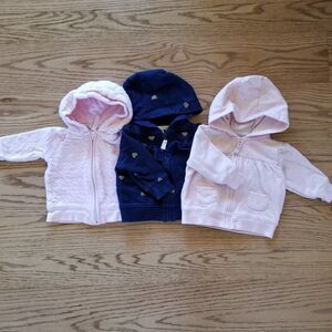 Girls 3M Hooded Jacket Set of 3 Carter's and Burt's Bees EUC